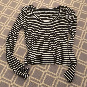 Brandy Melville black and white stripped shirt